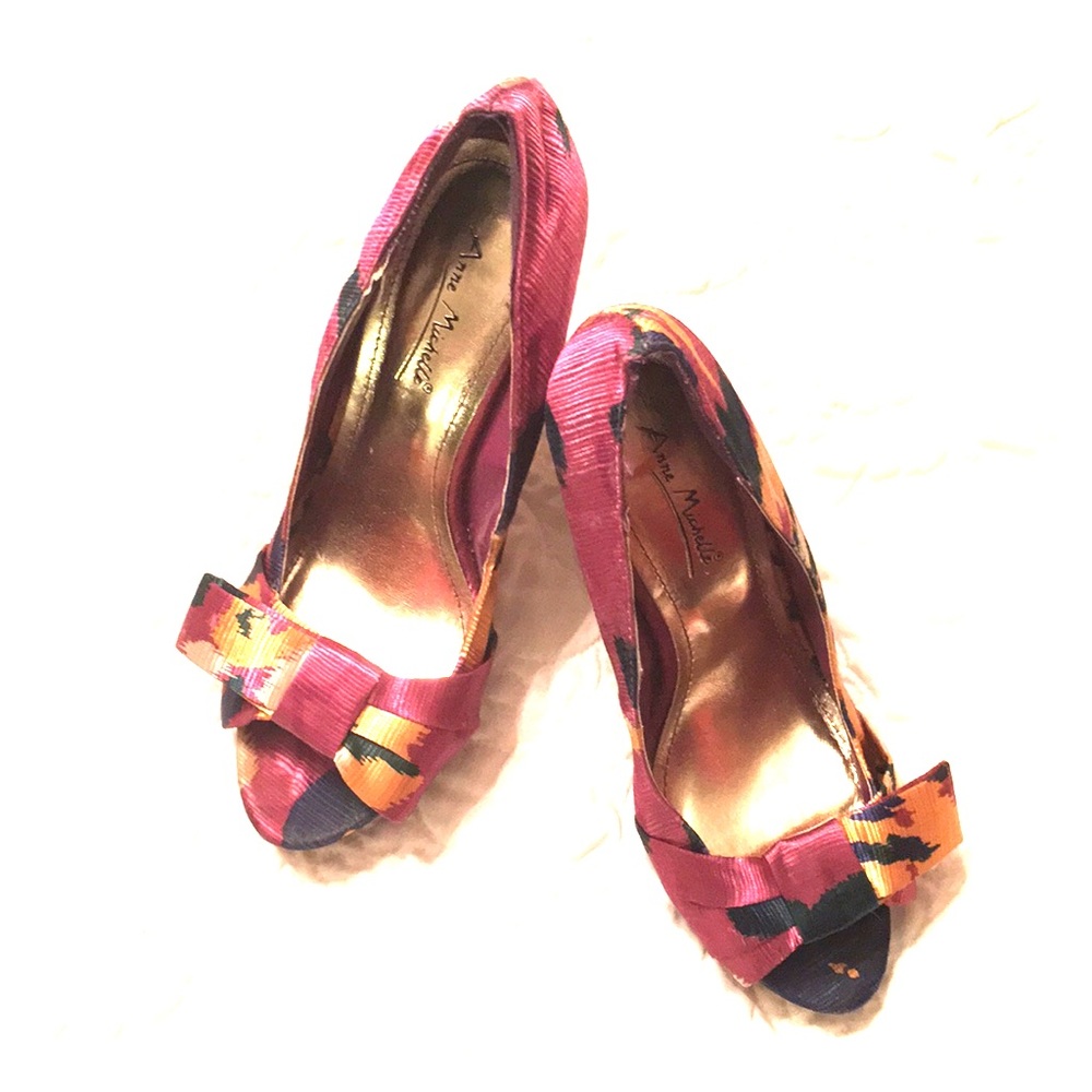 Anne Michelle Mauve Multicolored Shoes Sz 6.5